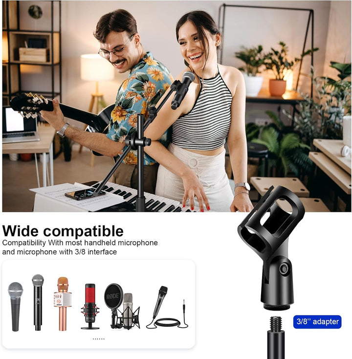 Mikrofonständer, Aokeo Mikrofon Ständer Floor mit Verstellbarem Stativ,Tragetasche,Tablet-Halter,Gee
