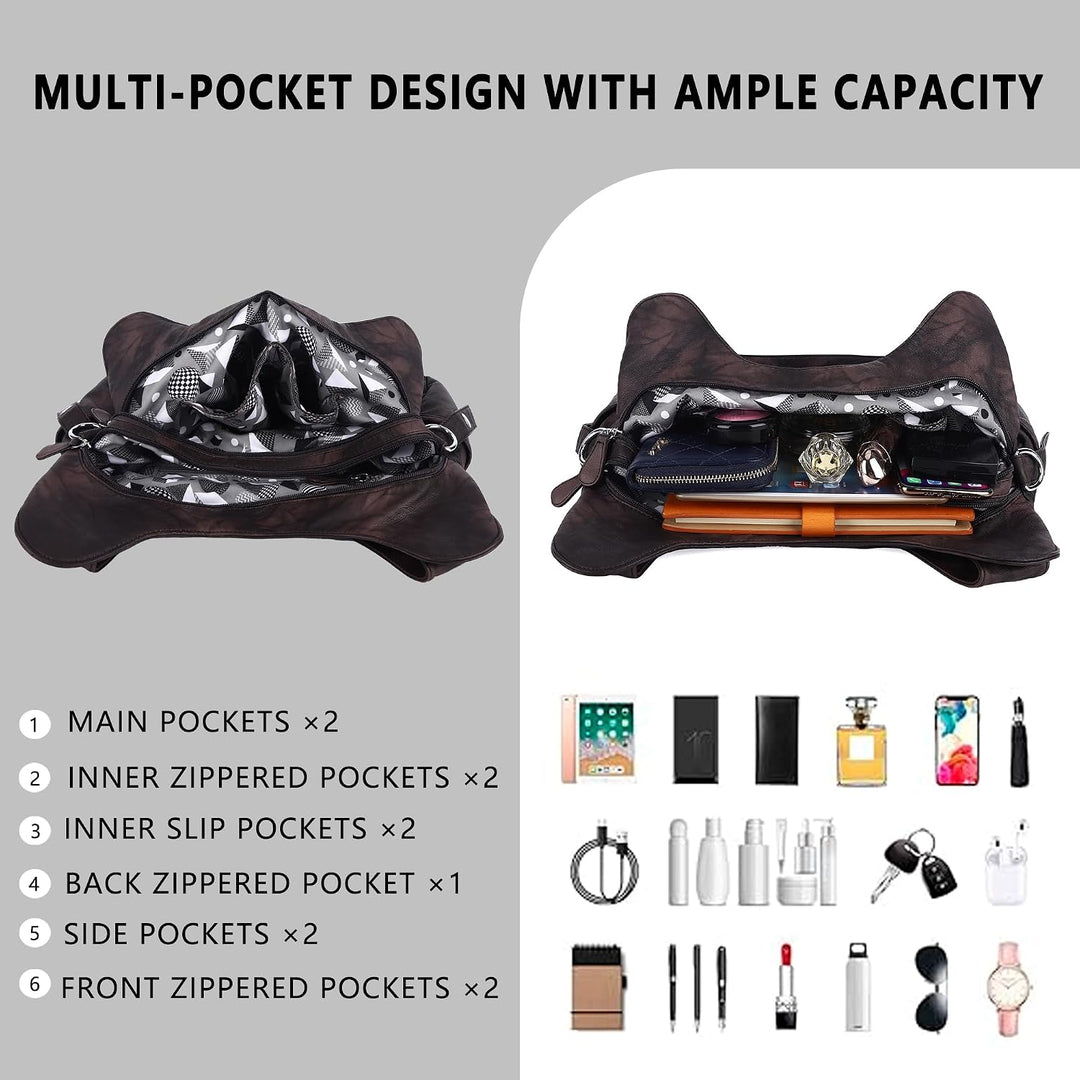 Angel Kiss Damen Schultertasche Hobo Tasche Umhängetaschen Schlusstaschen Henkeltaschen weiches PU L