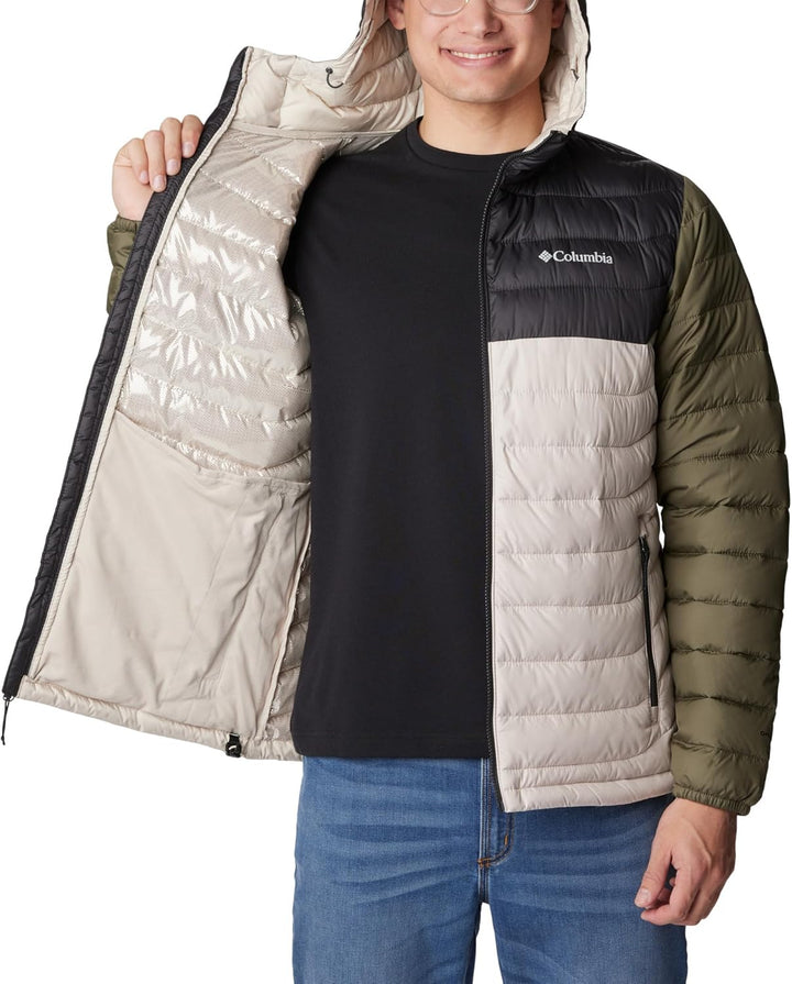 Columbia Herren Powder Lite Kapuzenjacke Dunkler Stein, Hai, Steingrün L, Dunkler Stein, Hai, Steing