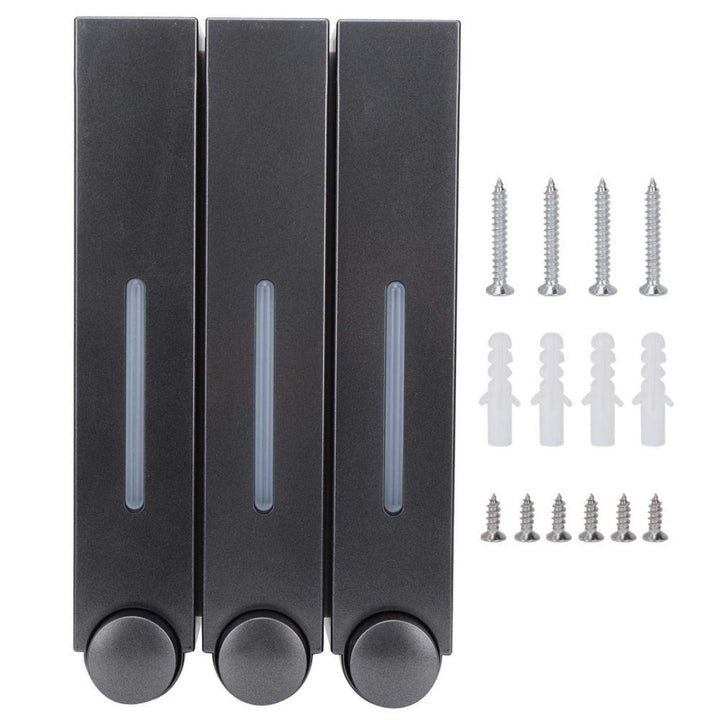 3 Seifenspender, Manueller Seifenspender Wandbefestigung, 3 x 420ml Shampoo Duschgel Conditioner Spe