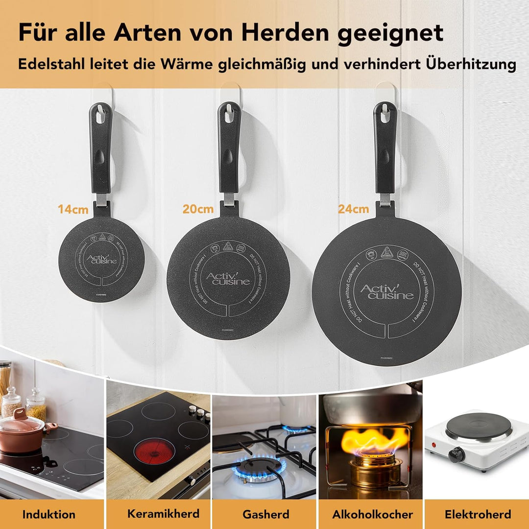 ACTIV CUISINE Induktion Adapterplatte 20 cm Induktionsadapterplatte mit abnehmbarem Griff Moka Induk