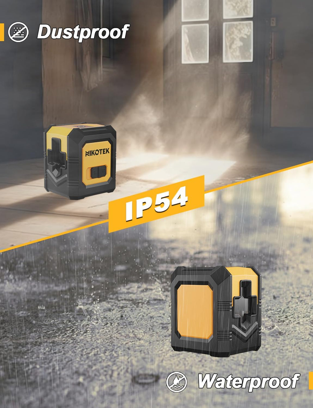 Kreuzlinienlaser, NIKOTEK Laser Wasserwaage (Vertikale/Horizontale Laser, IP54, 2 x AA Batteriem, Sc