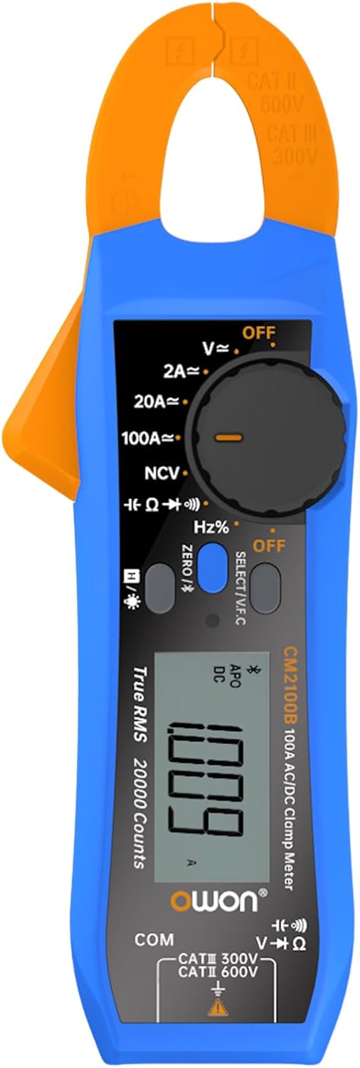 OWON CM2100B Digitales Zangenmessgerät Bluetooth Smart Electrical Tester 600V AC/DC True RMS VFC Dio