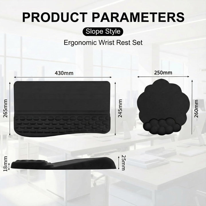Handballenauflage Tastatur Maus 2-in-1 Set, Ergonomische Memory-Schaum | Cloud Wrist Rest mit 2 Neig