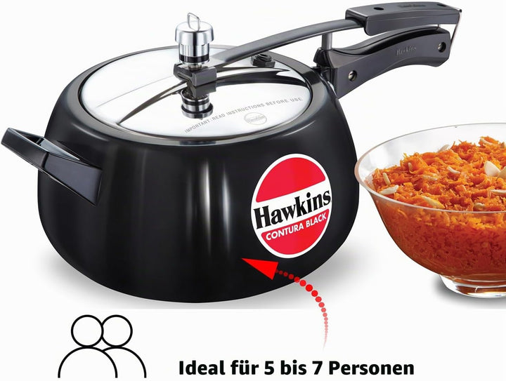 Hawkins CB50 Schnellkochtopf, harteloxiert, 5 l, Schwarz 5 Liter, 5 Liter