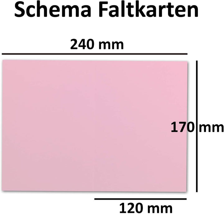 100x Karten-Set DIN B6-12 x 17 cm - 120 x 170 mm - Falt-Karten mit Brief-Umschlägen &amp; Einlege-Blätte