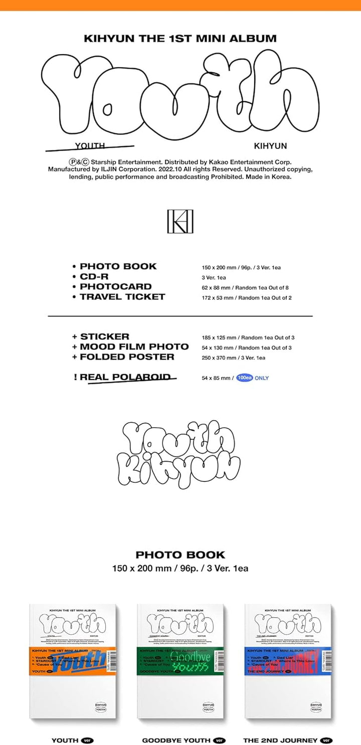 KIHYUN MONSTA X - 1st Mini Album [YOUTH] (YOUTH ver.), YOUTH ver.