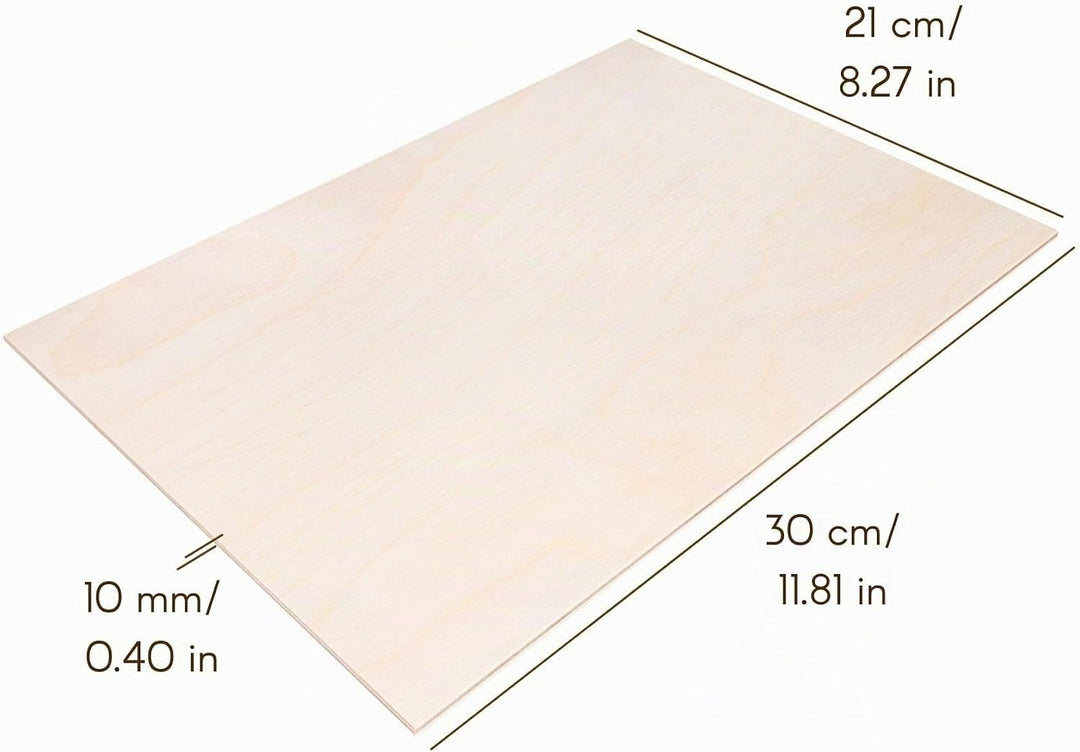 Creative Deco 10 x A4 Sperrholzplatte 10mm | 300 x 210 (+/- 0,5) mm | Birkensperrholz Dünne Holz-Zus