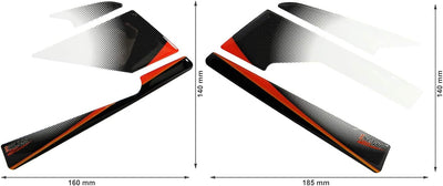 BIKE-label Seitentank Pad Orange kompatibel für KTM 390 Duke 800441