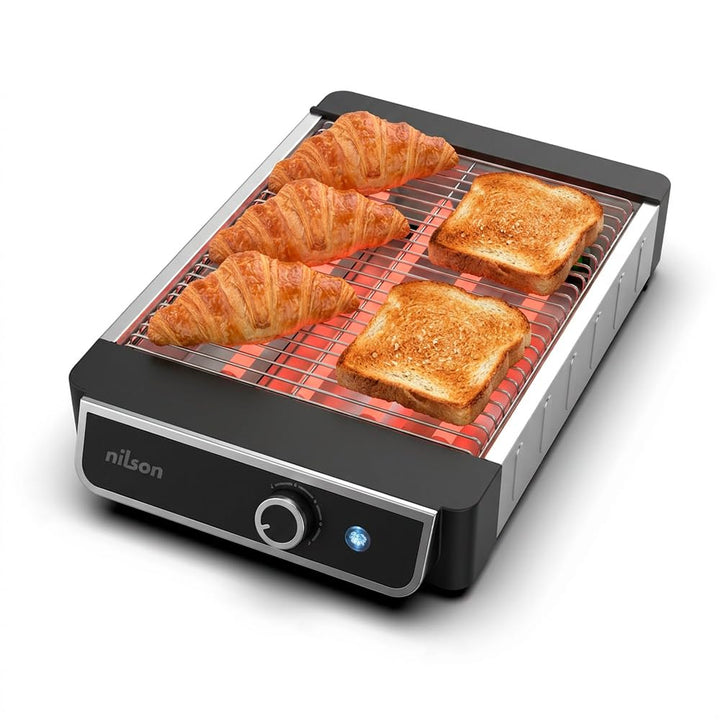 NTS1000FL4 Flach-Toaster, horizontal, 1000 W, 6 Toaststufen, manuelle Steuerung, digitaler Timer, Rö