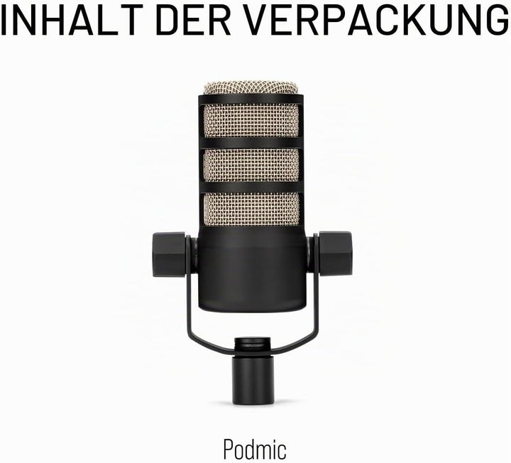 RØDE PodMic Dynamisches Mikrofon mit Rundfunkqualität mit integrierter Schwenkhalterung für Podcasti