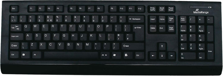 MediaRange kabelloses Funk-Tastatur und 5 Tasten Funk-Maus Set, QWERTY (englisch/UK) Layout, PC Tast
