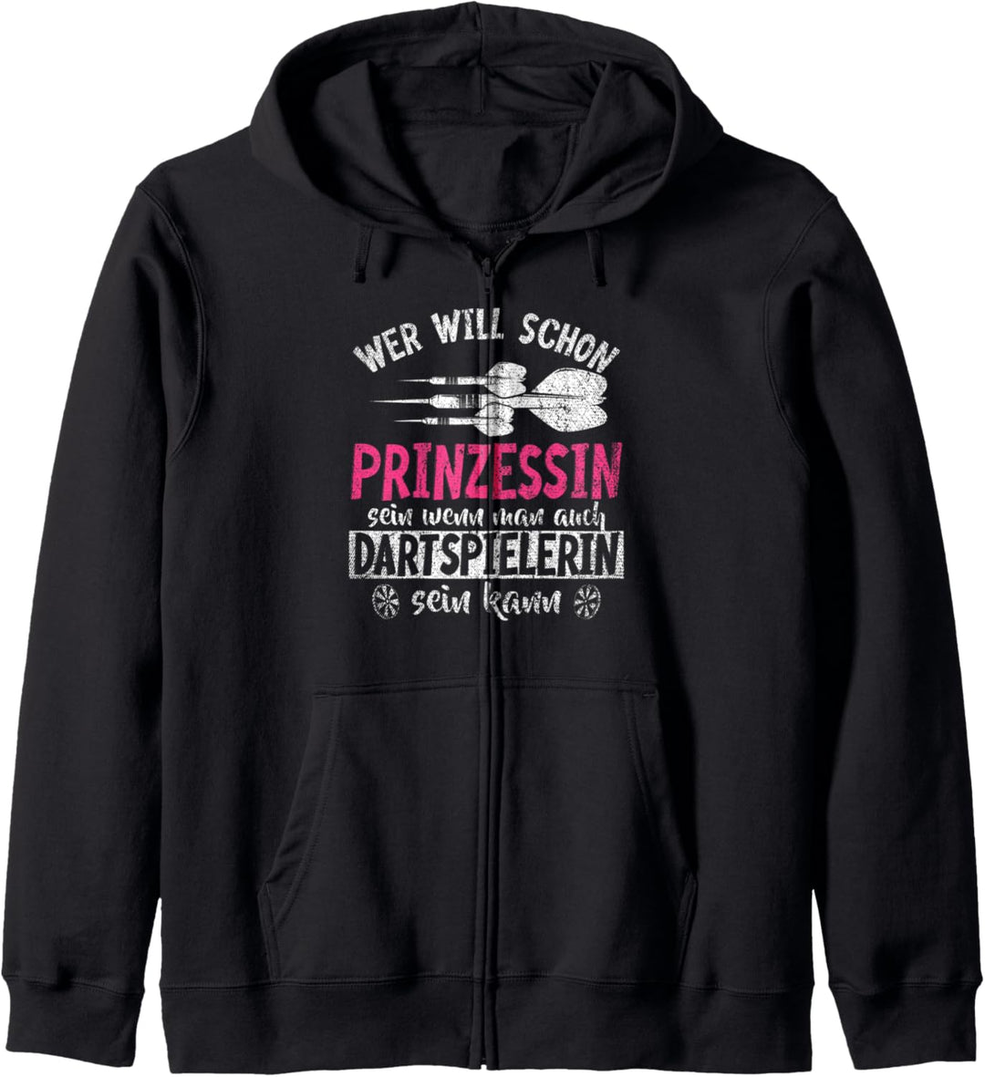 Dart Darten Dartspielerin Prinzessin Dartsport Dartpfeil Kapuzenjacke