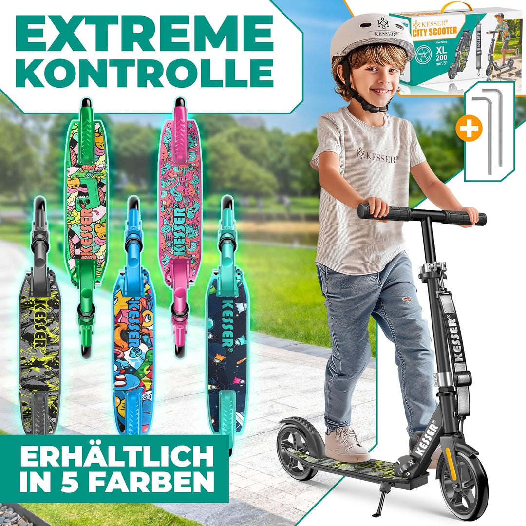 KESSER® Scooter Roller Kinderroller Cityroller Tretroller Kickroller klappbar höhenverstellbar, Kick