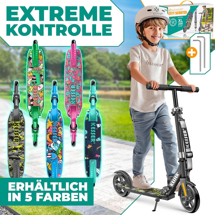 KESSER® Scooter Roller Kinderroller Cityroller Tretroller Kickroller klappbar höhenverstellbar, Kick