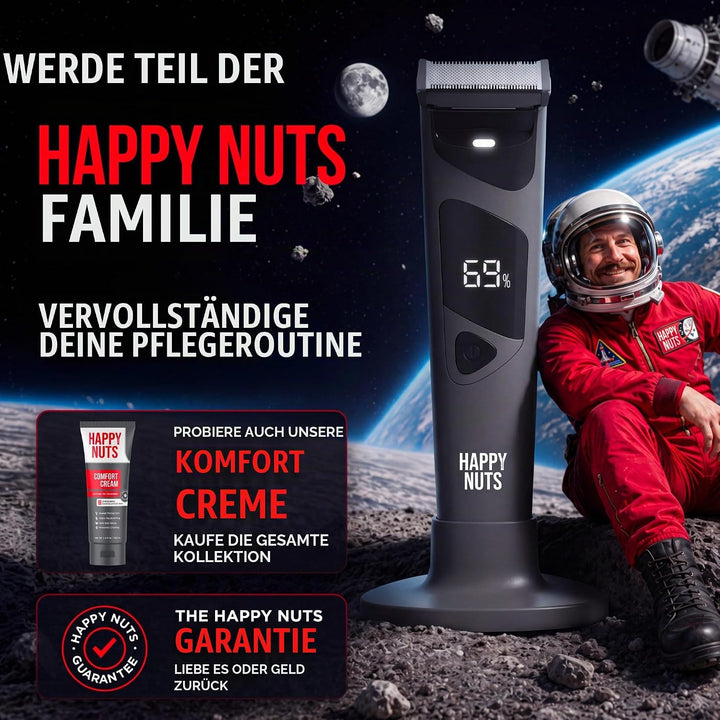 HAPPY NUTS The Ballber PRO Elektrischer Körperhaarschneider für Männer – Herren-Körperpflegeset für
