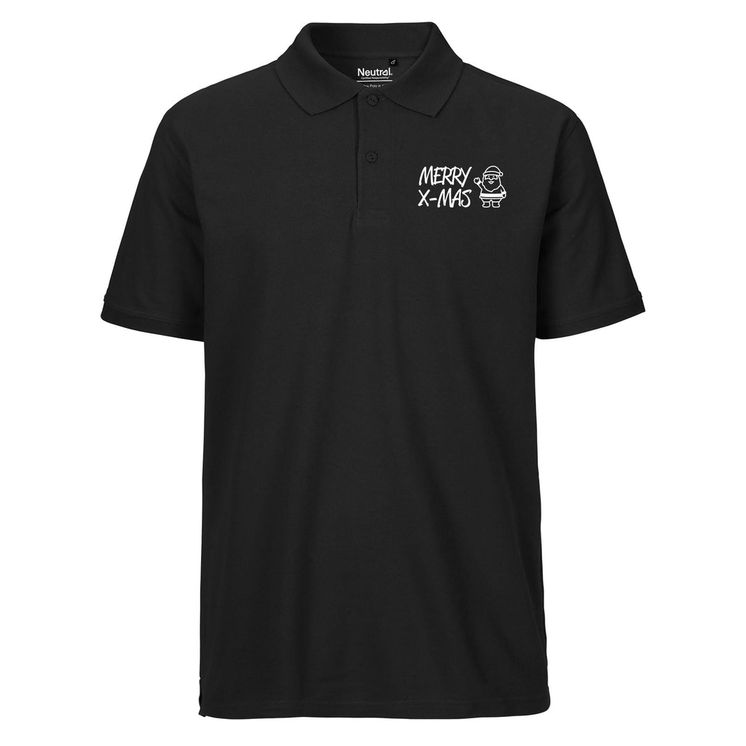 Huuraa Herren Polo Shirt Merry X-Mas Weihnachtsmann Bio Baumwolle Fairtrade Oberteil Grösse S-3XL mi