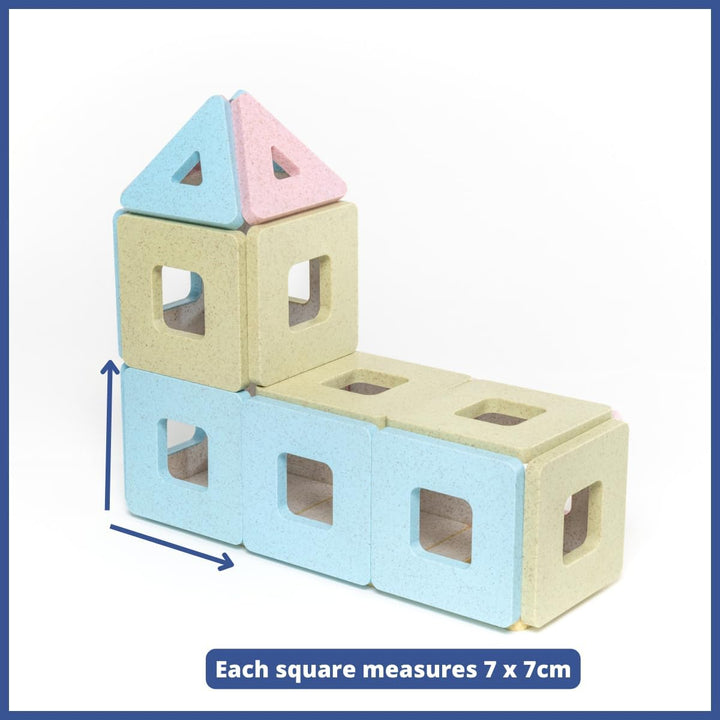 Polydron KinderMag Class Set - Pastel Coloured Magnetic Building Tiles for Toddlers - Promotes Early