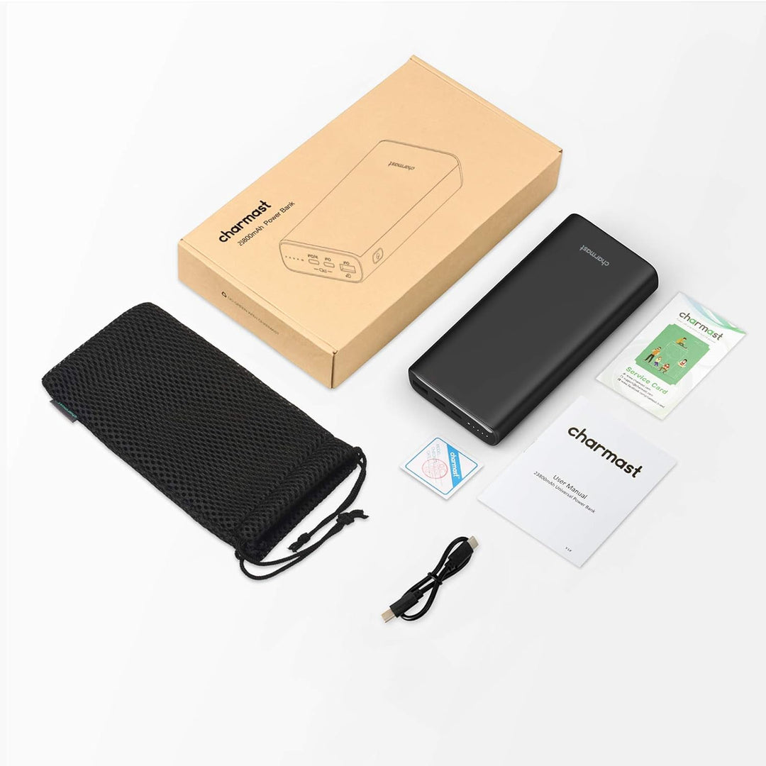 Charmast Powerbank PD 65W 23800mAh Power Delivery USB C Externer Akku Quick Charge 3.0 Ladegerät kom