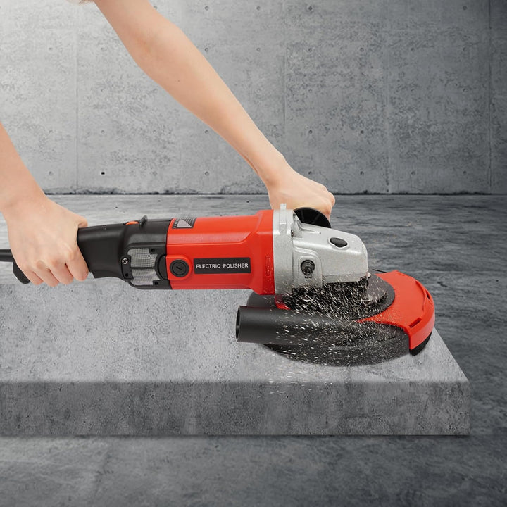 Betonschleifer Set Trockenbauschleifer mit 6 Geschwindigkeiten,Ø 180mm Diamantschleiftopf,Dustless W