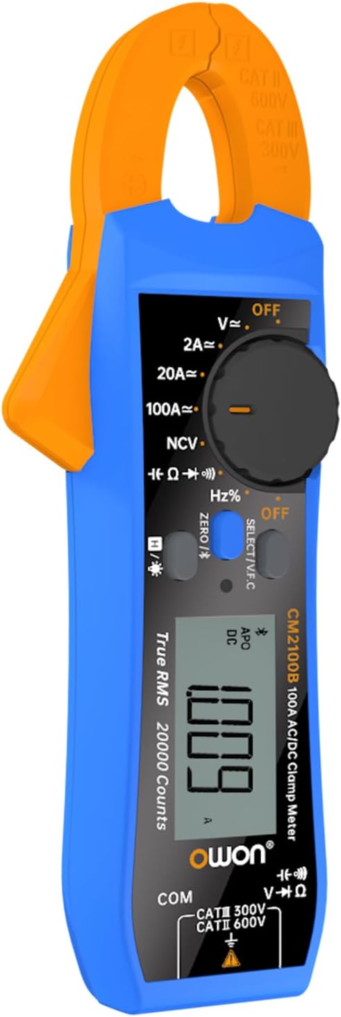 OWON CM2100B Digitales Zangenmessgerät Bluetooth Smart Electrical Tester 600V AC/DC True RMS VFC Dio