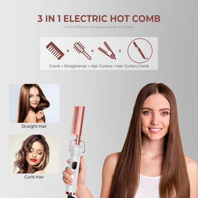 Elektrische Haarbürste, UKLISS Hot Brush Haarglätter für Afro Haare, Glätteisen Glättungsbürste für