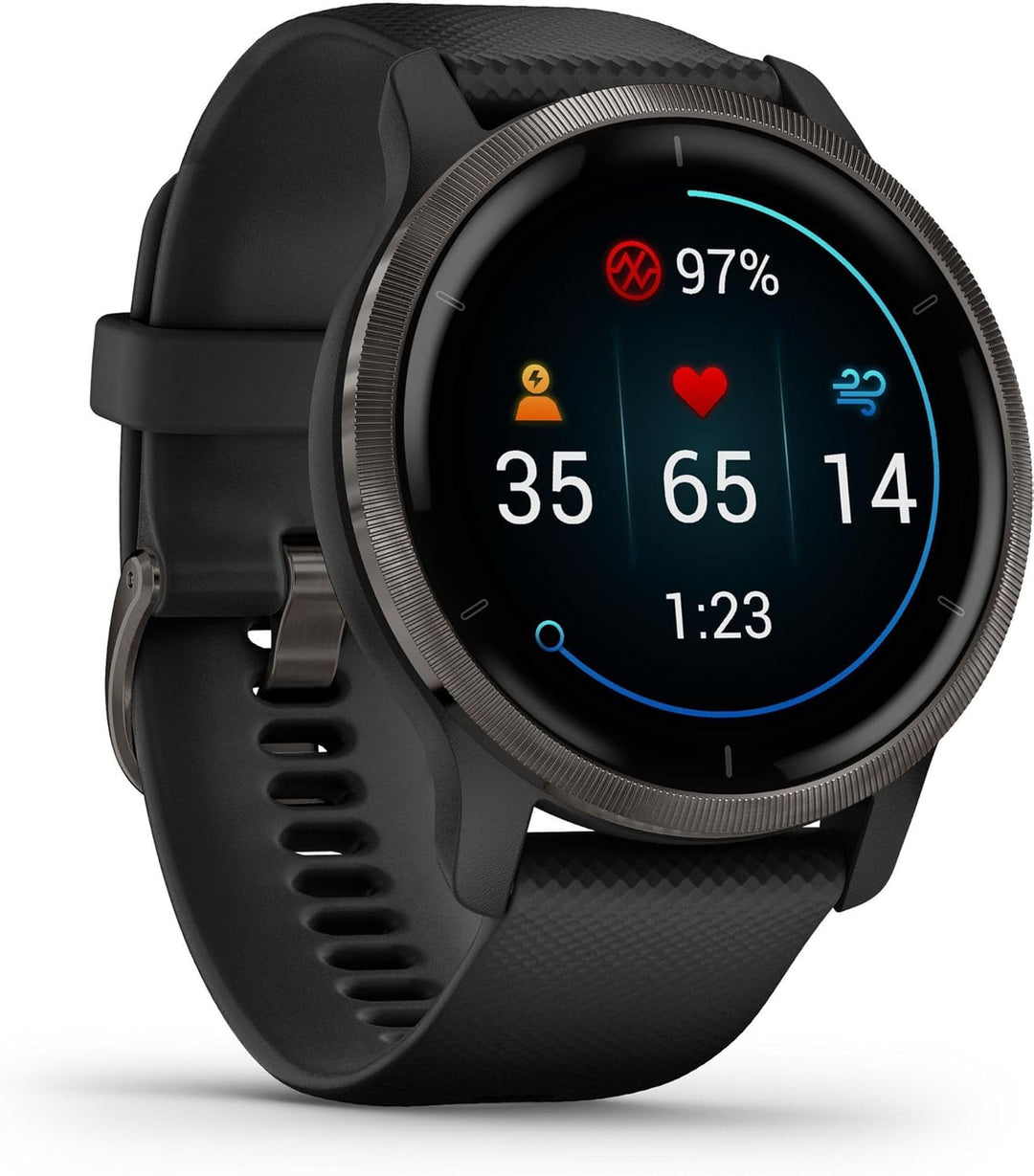 Garmin Venu 2 – GPS-Fitness-Smartwatch mit ultrascharfem 1,3“ AMOLED-Touchdisplay, umfassenden und G