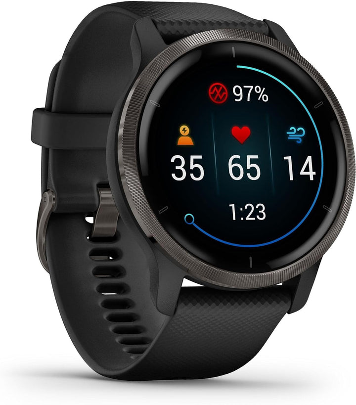 Garmin Venu 2 – GPS-Fitness-Smartwatch mit ultrascharfem 1,3“ AMOLED-Touchdisplay, umfassenden und G