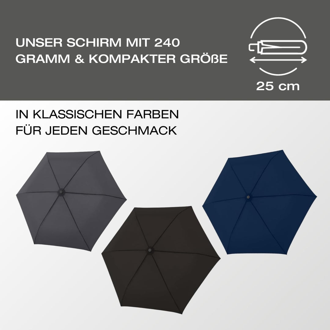 Knirps C.250 Light Duomatic Taschenschirm Automatik Reiseschirm windstabil Navy, Navy