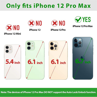 SHIELDON iPhone 12 Pro Max Hülle, Stossfeste Handyhülle [Echtleder] [4 Kartenfächer] [Verdicht TPU]
