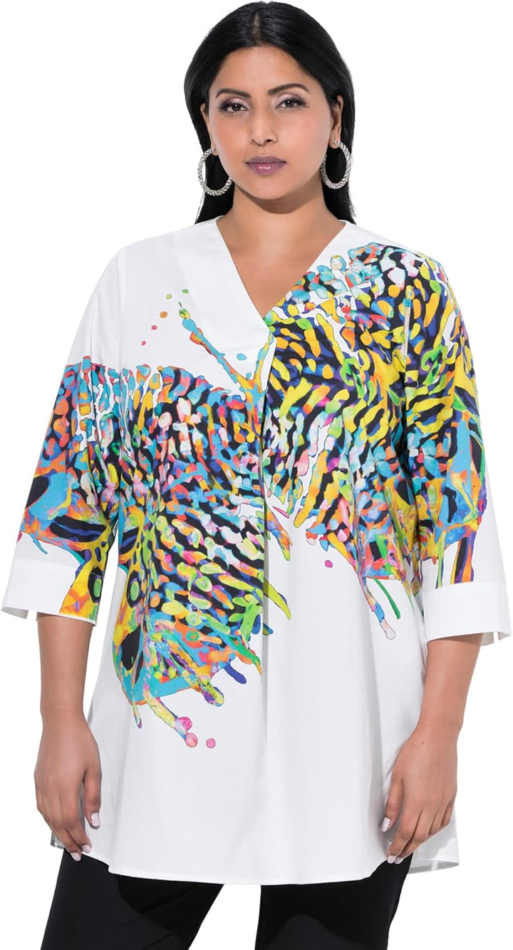 Ulla Popken Damen grosse Grössen Übergrössen Plus Size 7/8-Hose, schmales Bein, Elastikbund 816780 4