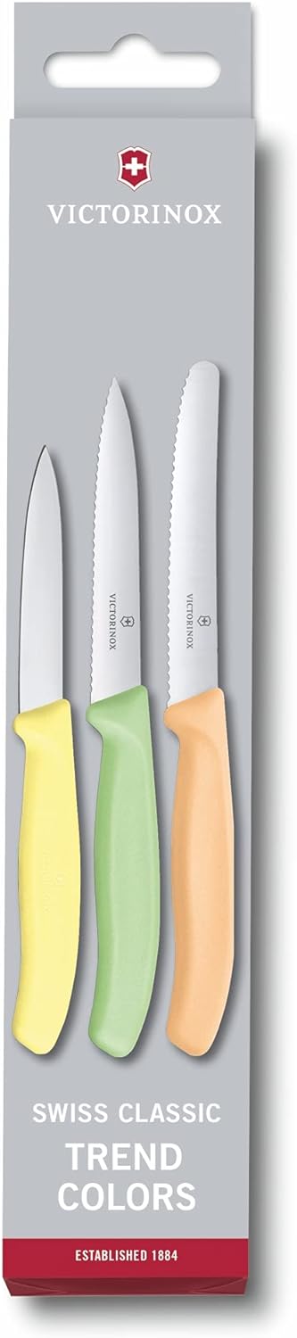 Victorinox, 6.7116.34L2, Swiss Classic, Gemüsemesser-Set, 3-teilig, Extra scharfe Klinge, gerader Sc