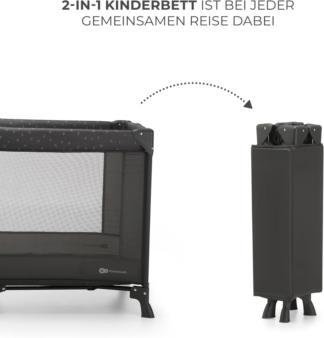 Kinderkraft Kinderreisebett Joy Light, Babybetten, Kinderbett, Reisebett, Praktisch, Modernes Design