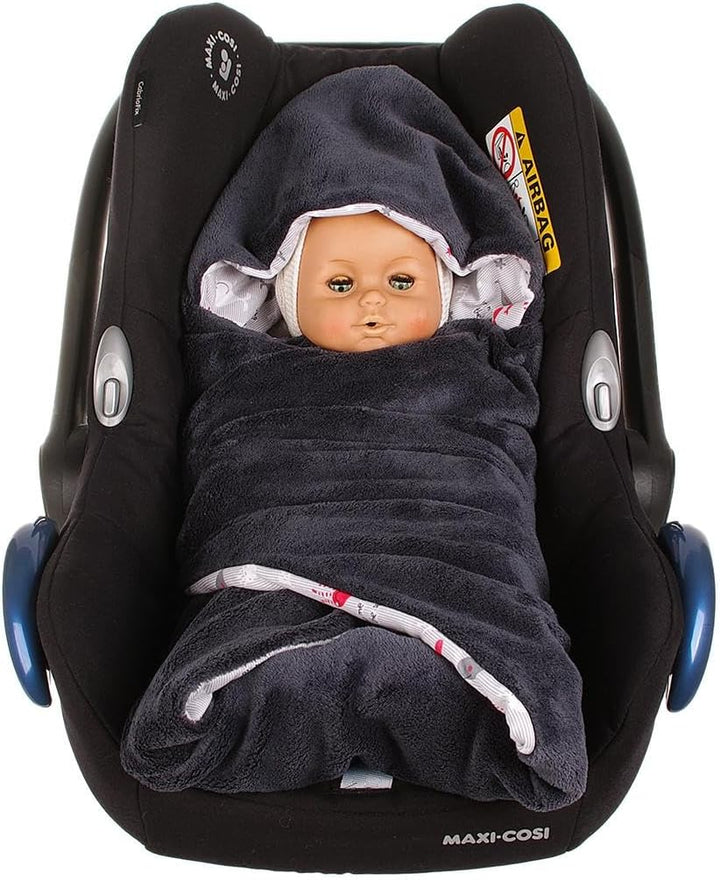 Einschlagdecke für die Babyschale Babyschalenfusssack Sommer Fusssack (Grau, Fisch) Grau Fisch, Grau