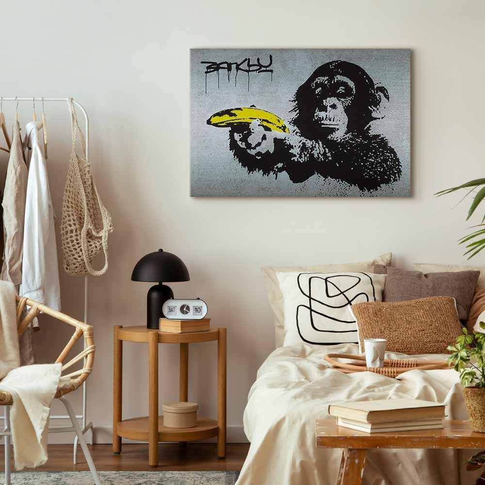 murando Akustikbild Banksy Bilder Akustikschaum Hochleistungsschallabsorber Schallschutz Leinwand 1