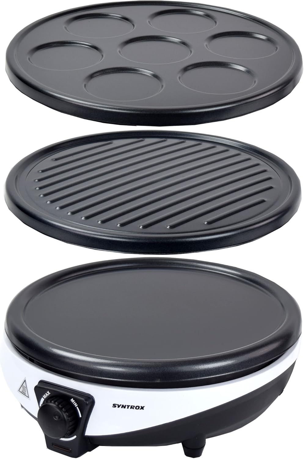 Syntrox Germany 3in1 Crepes Maker | Kontaktgrill | Pancake Maker Zephir, viele Anwendungsmöglichkeit