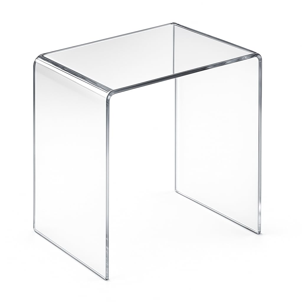 HOWE-Deko Hochwertiger Acryl-Glas Beistelltisch/Nachttisch, transparent, B44 x T29,5 cm, H 42,5 cm,