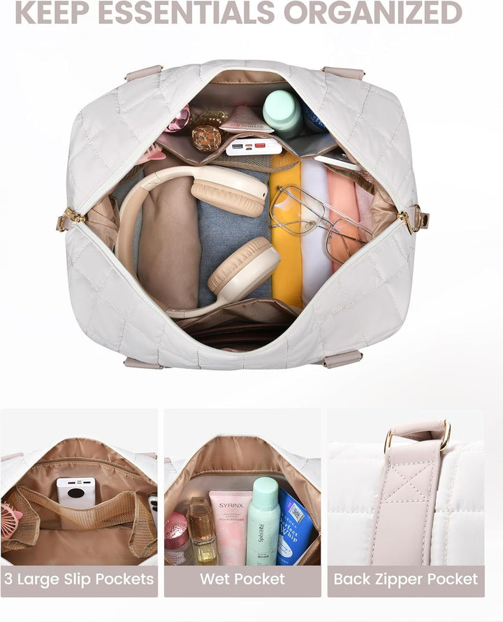 LOVEVOOK Reisetasche Damen, Leicht Puffer Weekender Handgepäck Tasche Kliniktasche Geburt Krankenhau