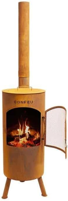 BonFeu BonTino LP Rost - Terrassenofen - Feuerstelle mit Funkenschutz für entspannte Abende - Feuers