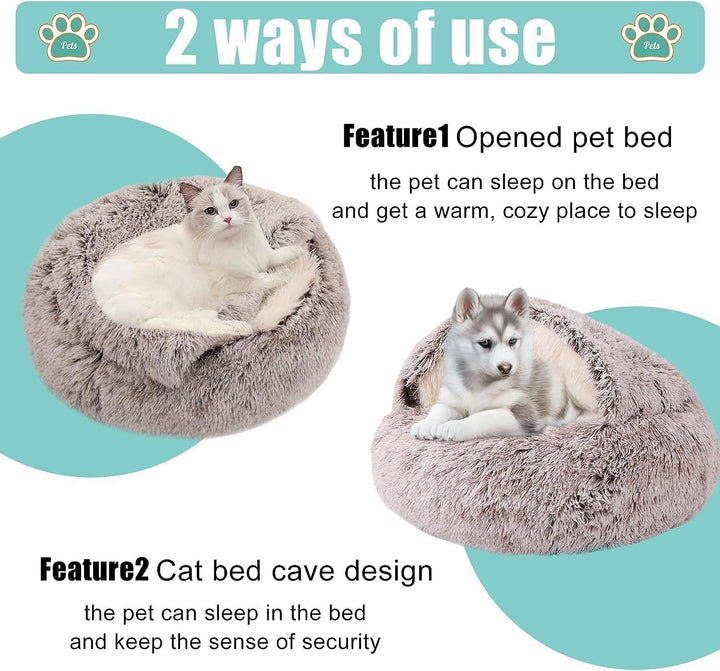 Flauschig Hundebett Muschelform Katzenbett Warm Tierbett Haustierbett Waschbar Hundesofa Katzensofa