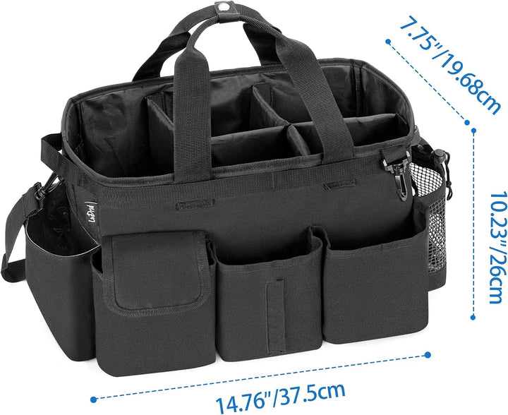 LoDrid Large Cleaning Caddy Bag with Detachable Divider, Wearable Cleaning Caddy Organizer with Hand