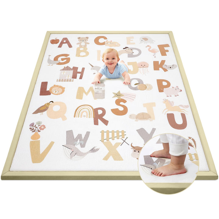 Teppich Krabbelmatte Baby 150x180x3cm, Spielmatte Krabbeldecke Turnmatte Spielteppich für Baby Kinde