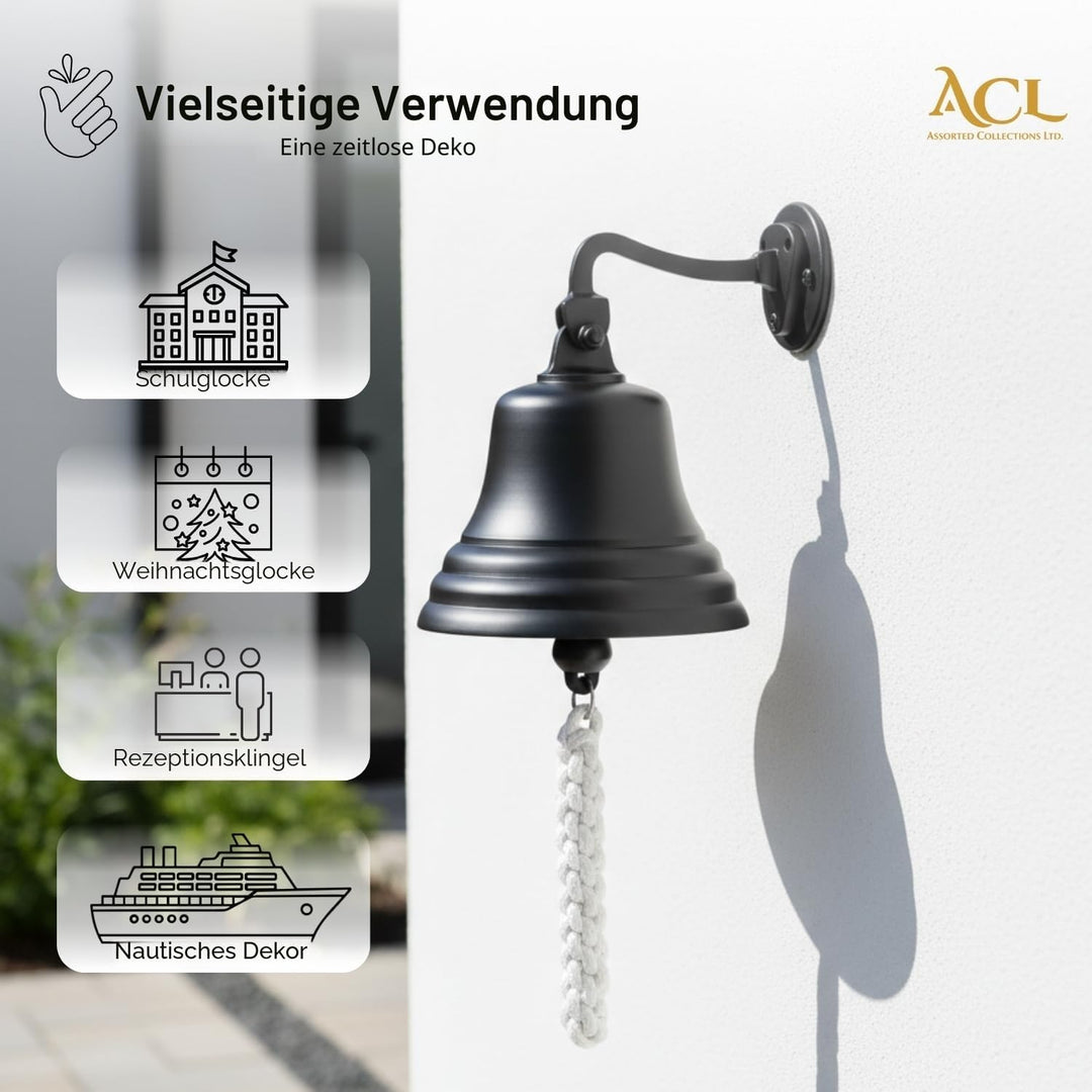 Assorted Collections Bar-Zubehör für Zuhause, Kneipen-Handglocke, wandmontierte Barglocke, Schwarze