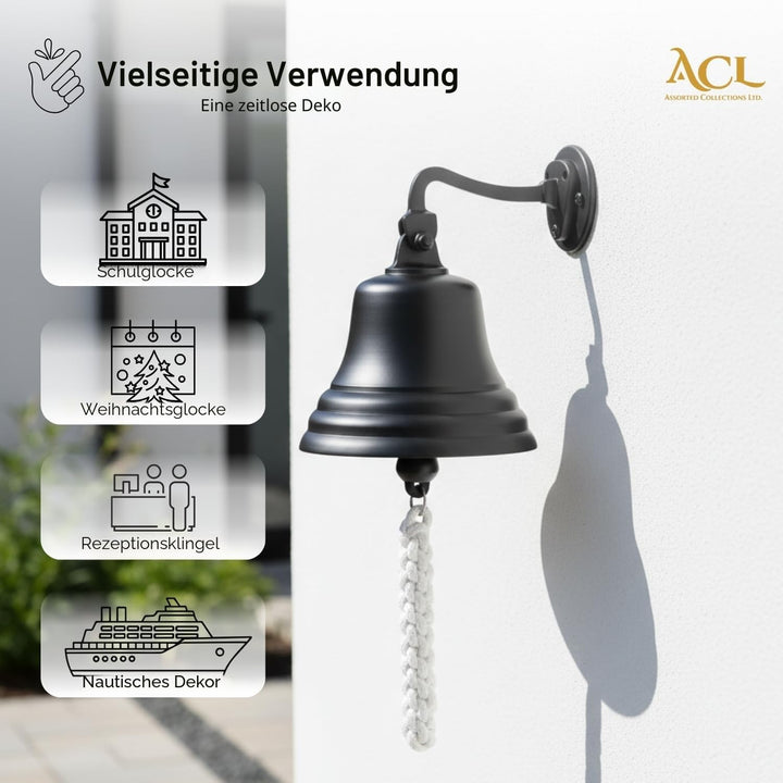 Assorted Collections Bar-Zubehör für Zuhause, Kneipen-Handglocke, wandmontierte Barglocke, Schwarze