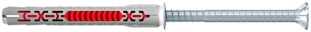 fischer DuoXpand 10 x 80 T, hochwertiger Universaldübel mit verzinkter Senkkopfschraube (50 Stk.), D