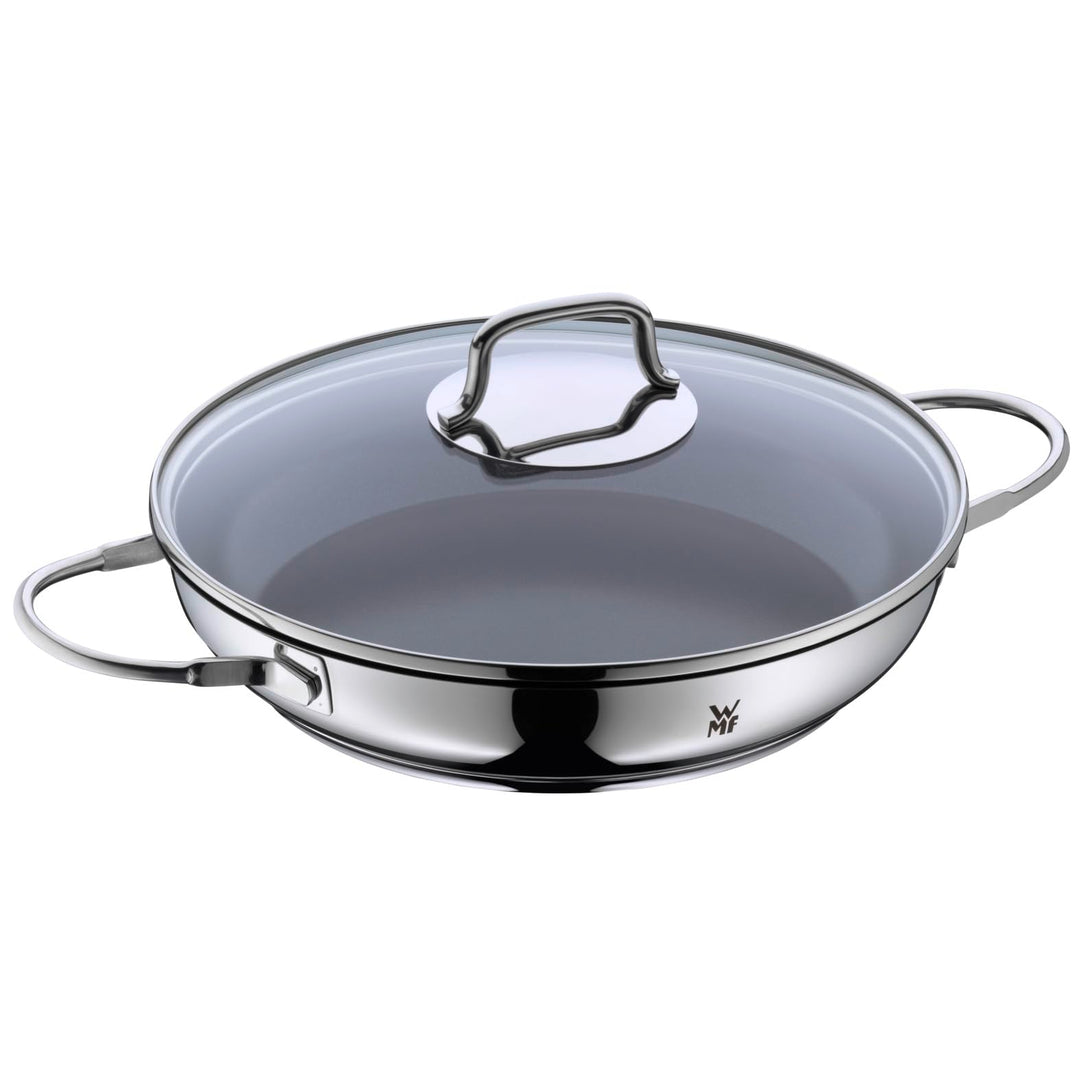 WMF Devil Servier-Schmorpfanne Induktion 26 cm mit Glasdeckel, Cromargan Edelstahl beschichtet, Kera