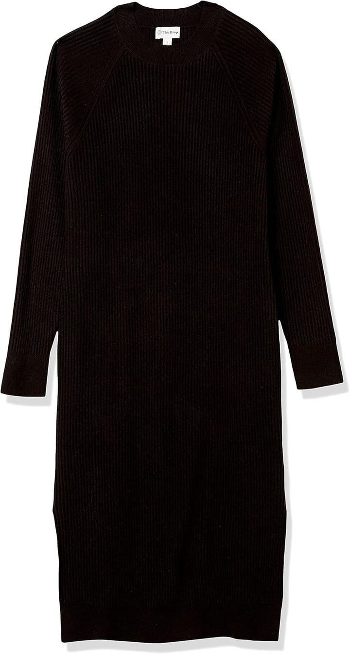 The Drop Renata Ripp-Midikleid für Damen, Schwarz
