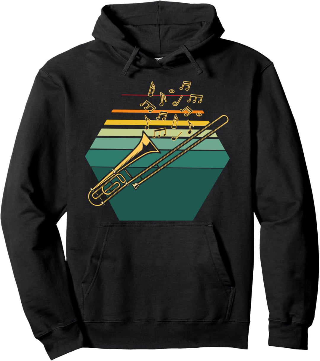 Musikinstrument Musiker Geschenk Retro Posaune Pullover Hoodie