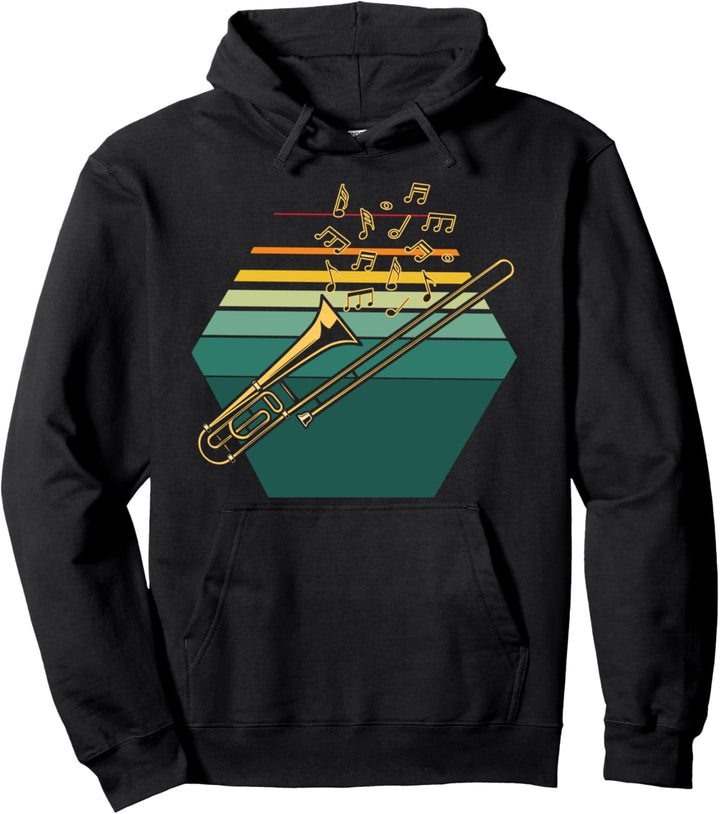 Musikinstrument Musiker Geschenk Retro Posaune Pullover Hoodie