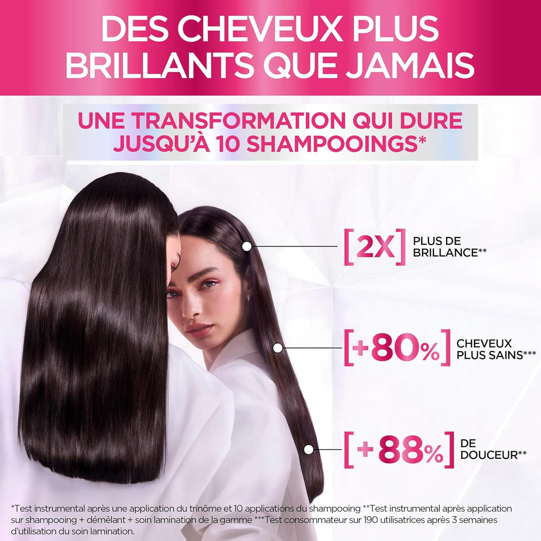 L'Oréal Paris - Komplette Haarpflegeroutine für trübes Haar - Shampoo + Entwirrung + Lamination Pfle